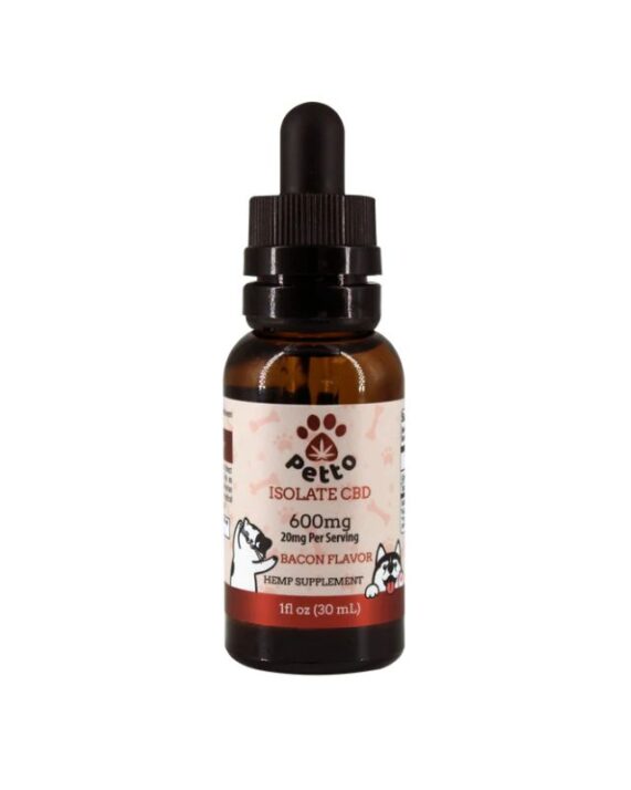 Aceite de CBD  "PETTO"  para mascotas (Bacon Flavor) 600mg.