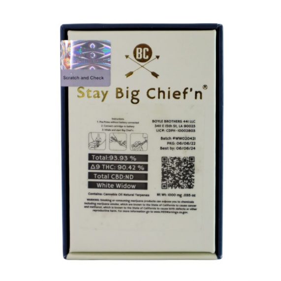 CARTUCHO WAX BIG CHIEF WHITE WIDOW BACK