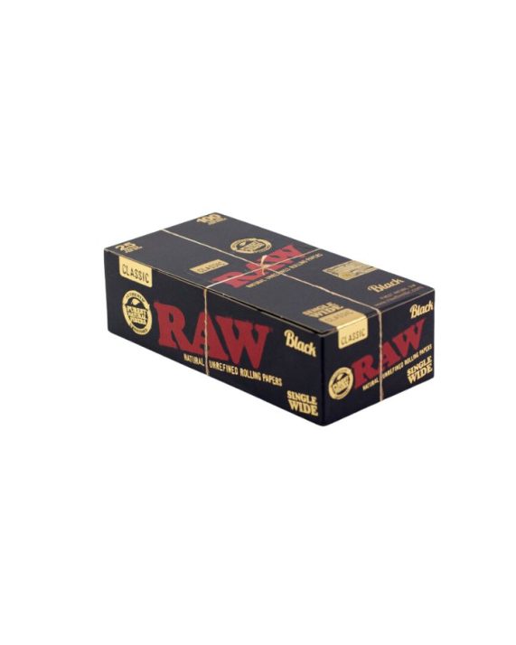 SÁBANAS - RAW "Black Single Wide" (Caja 25 paquetes)