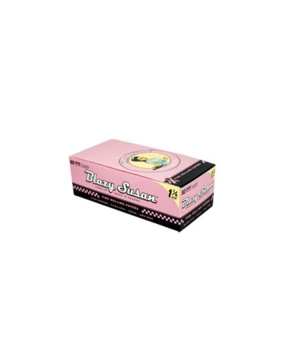 SÁBANAS - BLAZY SUSAN "Pink rolling paper" 1 1/4 size (caja 50 paquetes)
