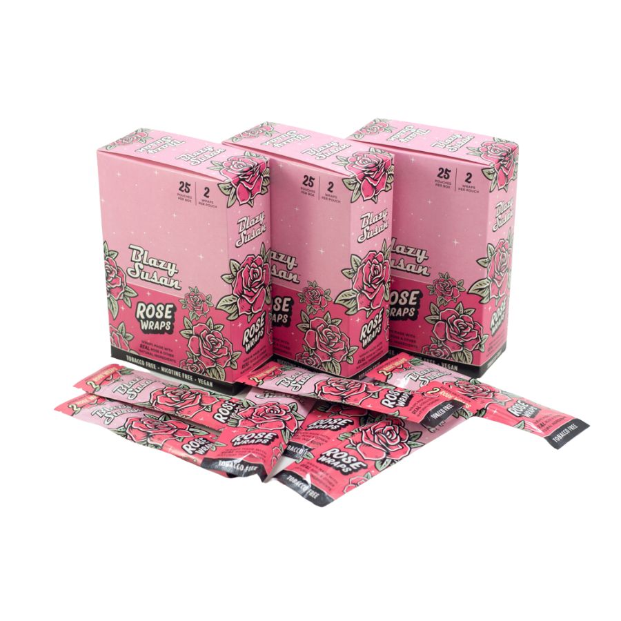 WRAPS PREROLADOS - BLAZY SUSAN "Rose wraps" (caja 25x2 paquetes)