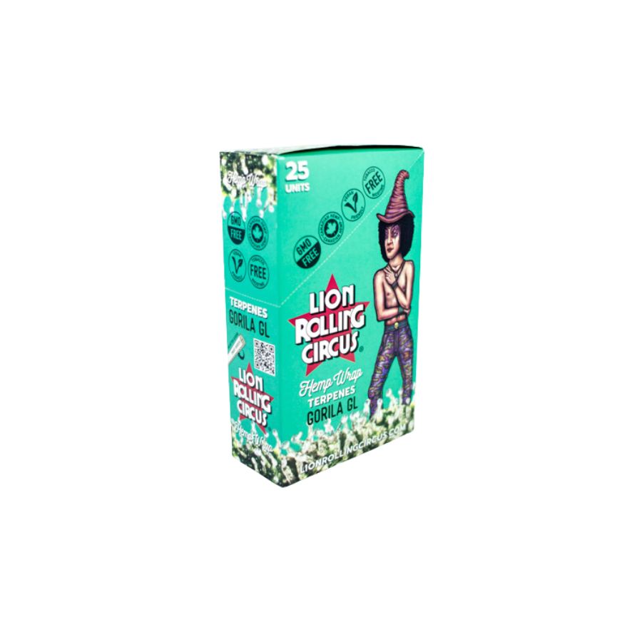 WRAPS PREROLADOS - LION ROLLING CIRCUS "Terpeno Gorila GL" (caja 25 piezas)