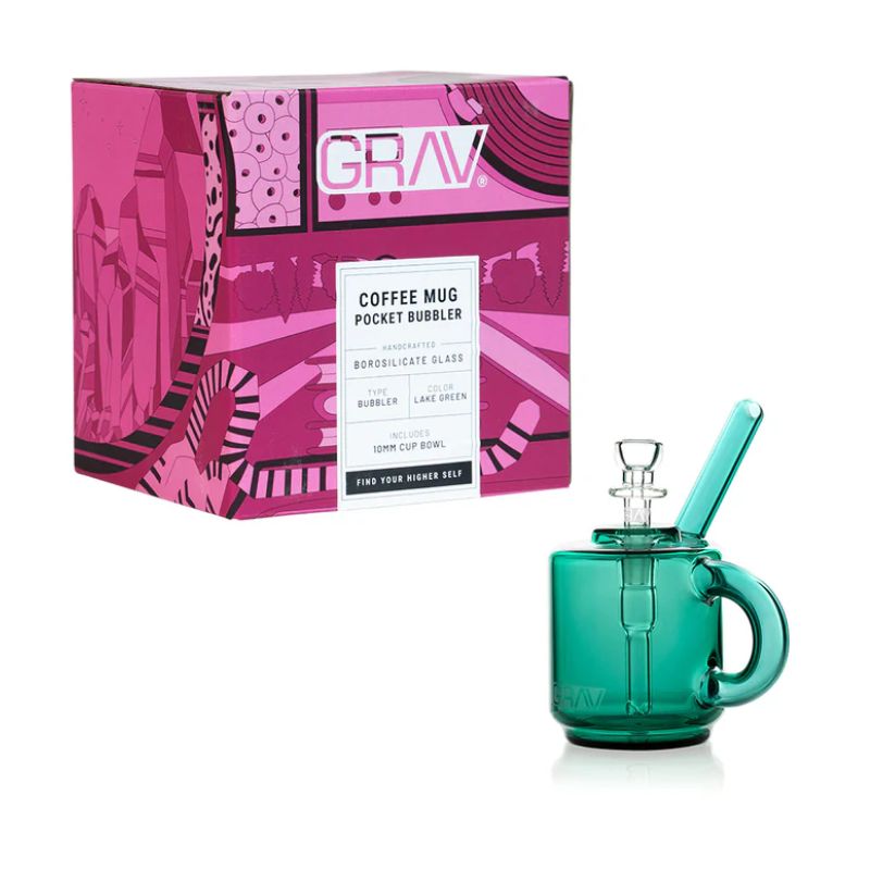 GRAV COFFEE MUG POCKET BUBBLER - PBCM-LAKE GREEN
