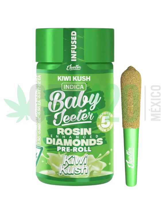 PORROS PRE-ROLADOS - BABY JEETER - "Kiwi Kush" 2.5 GR (5 piezas)