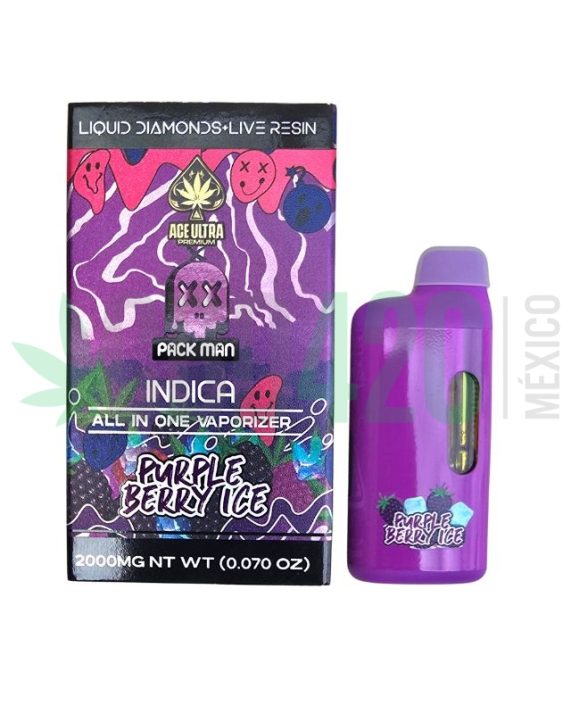 PLUMA DE WAX – PACK MAN x ACE ULTRA «Purple Berry Ice» 2ML (INDICA)