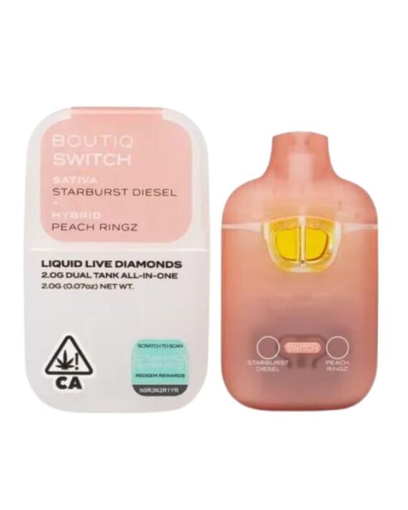 PLUMA DE WAX – BOUTIQ (2 sabores) «Starburst Diesel - Peach Ringz» 2ML (SATIVA/HIBRIDA)