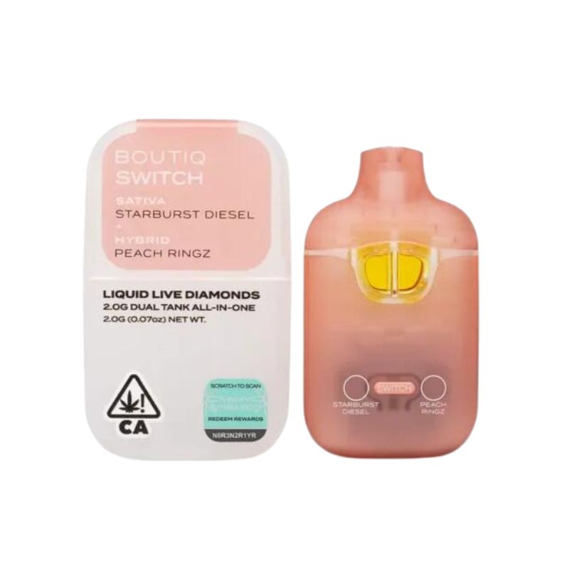 PLUMA DE WAX – BOUTIQ (2 sabores) «Starburst Diesel - Peach Ringz» 2ML (SATIVA/HIBRIDA)